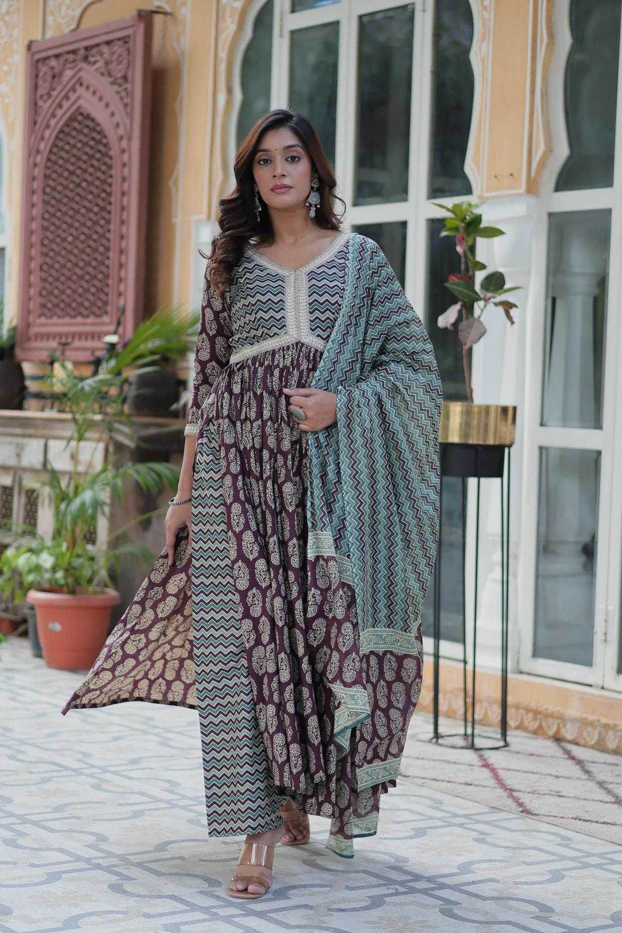 Cotton Long Gown With Pant for Stylish Comfort Wear - MYLUXURY LANE ENTERPRISE